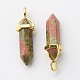 Natural Unakite Double Terminated Pointed Pendants G-G902-B17-3