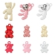 36Pcs 9 Style Pink Series Spray Painted Alloy & Alloy Rhinestone Pendants FIND-LS0001-56-2
