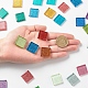 Quadrat mit Glitzerpulver Mosaikfliesen Glascabochons DIY-P045-04B-4