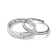 バレンタインデー真鍮パヴェクリアキュービックジルコニア調節可能なカップルリング  結び目の指輪  プラチナ  内径：17mm  2個/セット RJEW-Z023-01B-2
