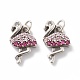 Messing Micro Pave Cerise & rosa Zirkonia Charms ZIRC-A016-04AS-2