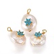 Colgantes naturales de perlas cultivadas de agua dulce PEAR-I005-10C-1