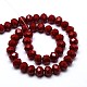 1 fil opaque solide couleur rouge foncé cristal verre rondelle perles brins X-EGLA-F047A-10-3