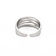 304 anello per polsino aperto incrociato in acciaio inossidabile da donna RJEW-S405-215P-2