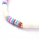 Handgefertigte Heishi Perlen Stretch Armbänder aus Fimo BJEW-JB05078-01-4