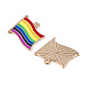 Colgantes de esmalte de aleación de bandera del orgullo del color del arco iris ENAM-K067-10-5