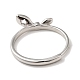925 anello regolabile in argento sterling rodiato da donna RJEW-G302-03P-3