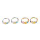 Brass Enamel Hoop Earrings EJEW-D274-04-1