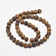 Frosted Natural Tiger Eye Round Bead Strands X-G-E262-02-8mm-3