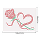 SUPERDANT Love Rose Flower Rhinestone Rose Transfer Bling Hot Fix Iron on Patch Motif Design Transfer Rose Patches Rhinestone Appliques Embellishments Patches for DIY Clothing Accessory DIY-WH0303-257-2