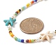 Colorful Synthetic Turquoise Starfish & Shell Pearl & Glass Seed Beaded Necklace for Women NJEW-TA00044-5