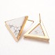 Triangle Brass Natural & Synthetic Mixed Stone Stud Earrings EJEW-O072-01-4