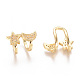 Golden Plated Brass Micro Pave Cubic Zirconia Cuff Earrings EJEW-L244-15G-2