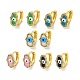 Серьги-кольца из латуни с микропаве из кубического циркония EJEW-C088-38G-1