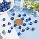 ARRICRAFT Frosted Round Natural Lapis Lazuli Beads Strands G-AR0003-59-3
