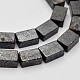 Rectangle naturelles perles noires de pierre brins G-N0154-13-1