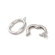Rhodium Plated 925 Sterling Silver Fold Over Clasps STER-G038-04P-2