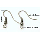 Brass Earring Hooks with Bead Charms X-KK-Q362-P-NF-1