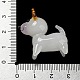 子犬のガラスディスプレイ装飾  家の装飾のための犬の飾り  ゴールド  26x20mm PW22111484644-4