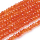 Orange Red Faceted Glass Rondelle Beads Strands X-GLAA-F003-B01-1