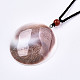 Natural Shell Fossil Pendant Necklaces NJEW-S421-003-3