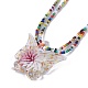 Lampwork Pendants Necklaces and Cowhide Leather Cord Necklaces Set NJEW-JN02316-M-4