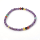 Natural Mixed Gemstone and Natural Color Agate Stretch Bracelets BJEW-JB04001-2