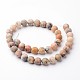 Frosted Round Natural Crazy Agate Bead Strands G-J346-08-10mm-2