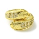 Brass Micro Pave Cubic Zirconia Open Cuff Rings RJEW-K256-39G-2