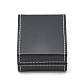 プラスチック模造革ペンダントネックレスボックス  ベルベットと  長方形  ブラック  8.5x7.1x3.7cm OBOX-Q014-27-1