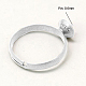 真鍮のリング取付とセッティング  調整可能  銀  トレイ：6mm  ピン：0.6mm  内径：17mm X-KK-I018-S-2