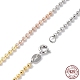 Collar de cadena de bolas de plata de ley 925 multicolor segmentado para mujer NJEW-A014-04-1