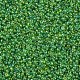 12/0グレードの丸いガラスシードビーズ  透明色の虹  芝生の緑  12/0  2x1.5mm  穴：0.9mm  約30000個/袋 SEED-Q010-F549-2