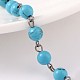 Main synthétiques perles de turquoise chaînes pour création de colliers bracelets AJEW-JB00156-06-1