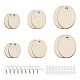 Yilisi DIY Unfinished Wooden Pendant Earring Making Kits DIY-YS0001-17-2