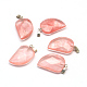 Faceted Italian Horn Cherry Quartz Glass Pendants G-R314-14-1