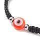 Bracelet de perles tressées en résine mauvais œil BJEW-JB08426-01-5
