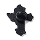 宗教エナメルピン  バックパックの衣類用の黒合金ブローチ  クロス  葉  30.5x24.5x1.5mm JEWB-K001-04C-EB-3
