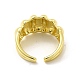 Кольцо-манжета из латуни с круассаном для женщин RJEW-E068-02LG-3