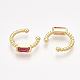 Brass Cubic Zirconia Cuff Earrings EJEW-S201-181C-2