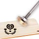 OLYCRAFT Wood Leather Branding Iron 3cm Branding Iron Stamp Custom Logo BBQ Heat Stamp with Brass Head and Wood Handle for Woodworking and Handcrafted Design - Love Garland AJEW-WH0113-15-113-1