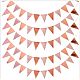 ペナントバナー  パーティーの装飾用品  誕生日のために  祭典  波模様の三角形  ダークサーモン  17.9x13x0.03cm  穴：4.5mm AJEW-CJC0001-06A-1