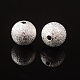 Perles texturées en laiton plaqué argent de 12 mm X-EC249-S-3