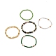Set di braccialetti elastici in agata indiana naturale BJEW-JB07670-04-4