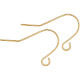 Benecreat 100pcs 18k vergoldete französische Ohrringhaken mit Schlaufe baumeln Ohrring Zubehör für DIY Ohrringherstellung KK-BC0005-09G-1