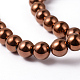 Chapelets de perles en hématite synthétique sans magnétiques G-G091-4mm-2