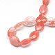 Facettes ovale cerise perles de verre de quartz brins G-R303-15-2