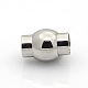 304 Stainless Steel Glazed Surface Magnetic Clasps with Glue-in Ends Fit 5mm Cords STAS-O042-A-04-2
