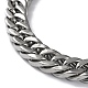 304 Stainless Steel Cuban Link Chain Necklaces with Skull Clasps NJEW-P288-22P-3
