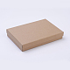 クラフト紙箱  白いスポンジマット付き  長方形  18x12.5x3cm CON-WH0009-01-2